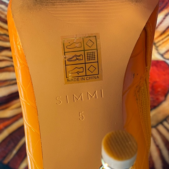 SIMMI London Sexy orange ombre snakeskin boots,gold chain link stiletto heel, 7 - Picture 10 of 16